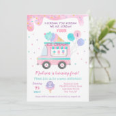 アイスクリームフォー4th誕生日パーティの招待状 セーブザデート (スタンド正面)