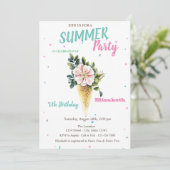 アイスクリームフラワーズサマー誕生日 招待状 (スタンド正面)