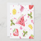 アイスクリームフラワーズフルーツサマー誕生日 招待状 (裏面)