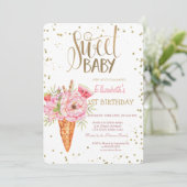 アイスクリームフラワーズフルーツダイヤモンド誕生日 招待状 (スタンド正面)