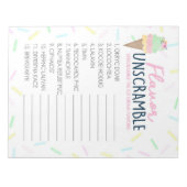 アイスクリームフレーバーのアンスクランブルパーティーゲームパック ノートパッド (正面)