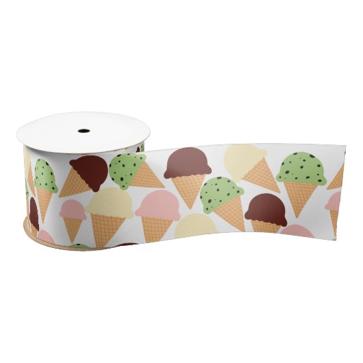 アイスクリームフレーバー サテンリボン (リール)