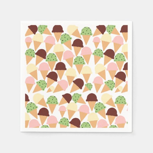 アイスクリームフレーバー スタンダードカクテルナプキン (正面)