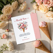 アイスクリームフローラベリクールーガールバースデーパーティー サンキューカード