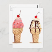 アイスクリームフードウォーター色デザートスイーツ ポストカード (正面/裏面)