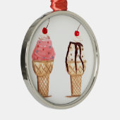 アイスクリームフードデザートベイカーキッチンスイーツ メタルオーナメント (右)