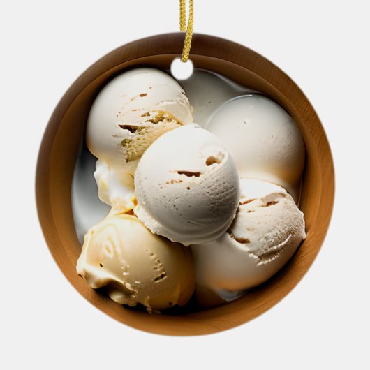 アイスクリームフードパンクリスマスのお椀 セラミックオーナメント (正面)