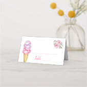アイスクリームブライダルシャワーテーブル番号座席表 プレイスカード (正面)