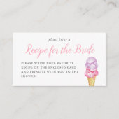 アイスクリームブライダルシャワーレシピリクエストカード エンクロージャーカード (正面)