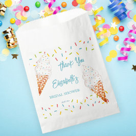 アイスクリームブライダルシャワー感謝していユー フェイバーバッグ