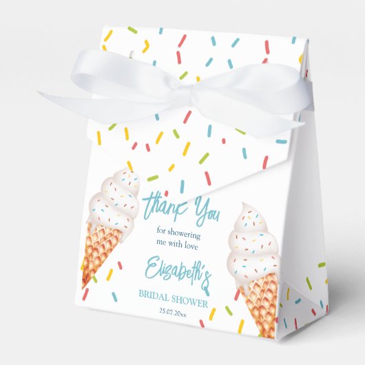 アイスクリームブライダルシャワー感謝していユー フェイバーボックス (正面サイド)