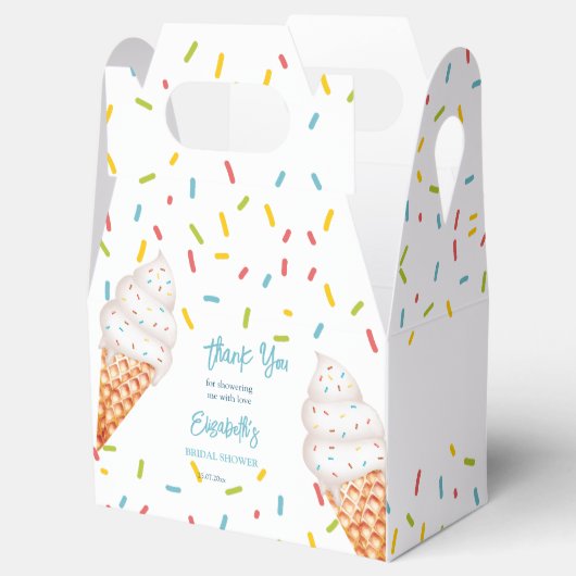 アイスクリームブライダルシャワー感謝していユー フェイバーボックス (オープン)