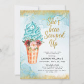 アイスクリームブライダルシャワー招待をスクープ 招待状 (正面)