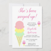 アイスクリームブライダルシャワー招待をスクープ 招待状 (正面)