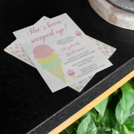 アイスクリームブライダルシャワー招待をスクープ 招待状