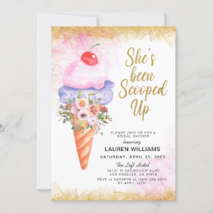 アイスクリームブライダルシャワー招待をスクープ 招待状