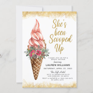 アイスクリームブライダルシャワー招待をスクープ 招待状