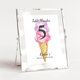 アイスクリームブライダルシャワー テーブルナンバー