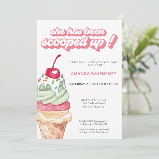 アイスクリームブライダルシャワー 招待状 (スタンド正面)
