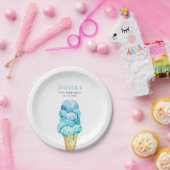 アイスクリームブルーボーイズ誕生日パーティー ペーパープレート (パーティー)
