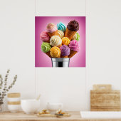 アイスクリームブーケ ポスター (キッチン)