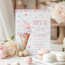 アイスクリームヘアースクープのパステル1歳の誕生日