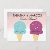 アイスクリームベビーの性別がDIYスクラッチカードを公開 案内ポストカード (正面/裏面)