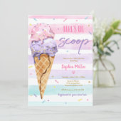アイスクリームベビーシャワーがスクープベビーシャワー 招待状 (スタンド正面)
