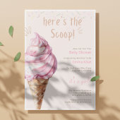 アイスクリームベビーシャワーガールをスクープ 招待状