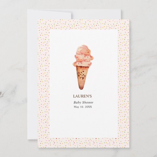 アイスクリームベビーシャワービンゴゲーム 招待状 (裏面)