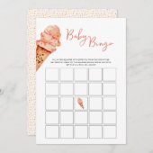 アイスクリームベビーシャワービンゴゲーム 招待状 (正面/裏面)