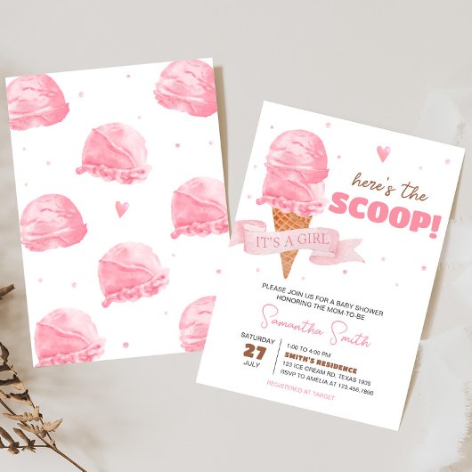 アイスクリームベビーシャワー 招待状