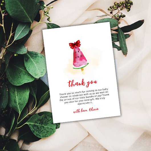 アイスクリームベビーポップ・アートのシャワー準備ポッシクル サンキューカード