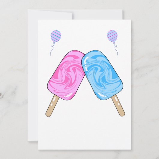 アイスクリームベビー性別表示招待状 招待状 (裏面)