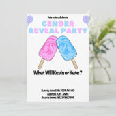 アイスクリームベビー性別表示招待状 招待状 (スタンド正面)