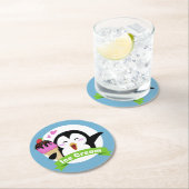 アイスクリームペンギンカスタムカラーコースター ラウンドペーパーコースター (インサイチュ)