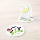 アイスクリームペンギン名前をカスタムする砂岩コースター コースター (側面)