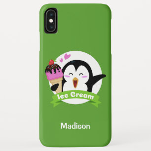 アイスクリームペンギン名前をカスタムする&カラーフォンケース iPhone XS MAXケース