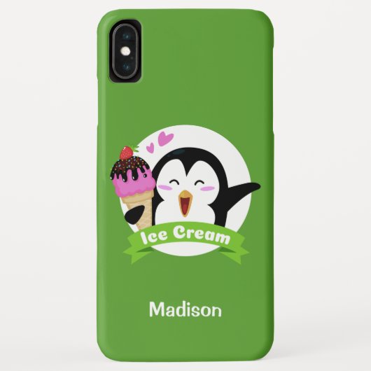 アイスクリームペンギン名前をカスタムする&カラーフォンケース Case-Mate iPhoneケース (裏面)