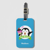 アイスクリームペンギン名前をカスタムする&カラー ラゲッジタグ (正面縦)