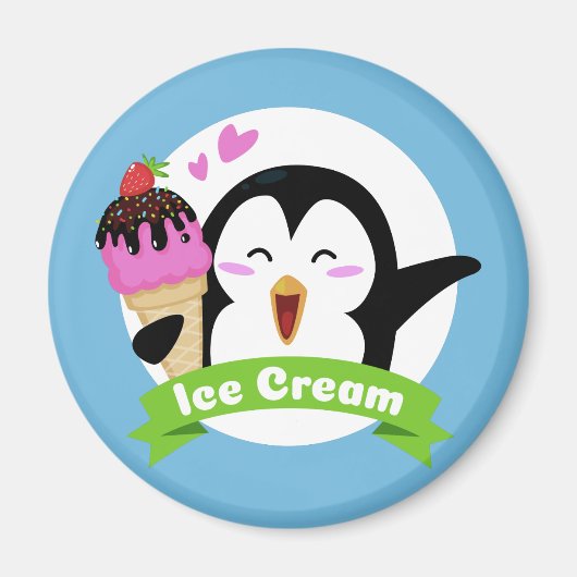 アイスクリームペンギン磁石 マグネット (正面)