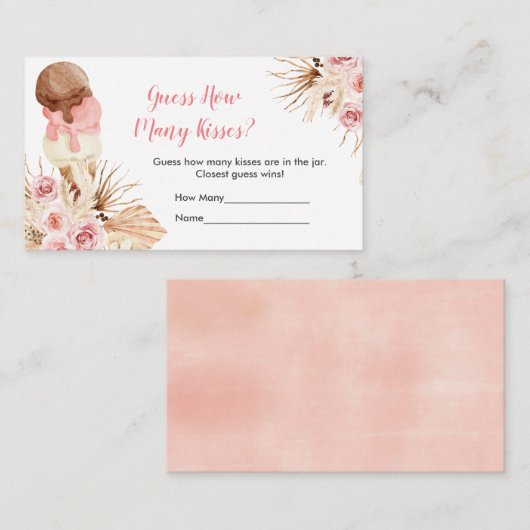 アイスクリームボヘミアンパンパスグラス何人のキス エンクロージャーカード (正面/裏面)