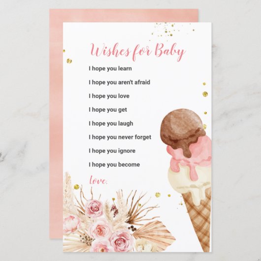 アイスクリームボホフローラがベビーカードを希望 (正面/裏面)