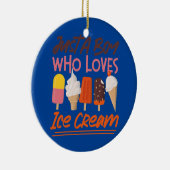 アイスクリームボーイコーンポップシクル愛する少年 セラミックオーナメント (右)