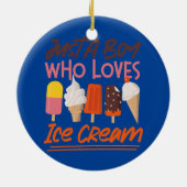 アイスクリームボーイコーンポップシクル愛する少年 セラミックオーナメント (裏面)
