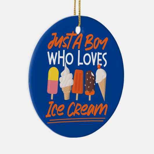 アイスクリームボーイコーンポップシクル愛する少年 セラミックオーナメント (右)