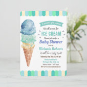 アイスクリームボーイ赤ちゃんシャワー招待状 招待状 (スタンド正面)