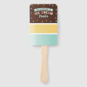 アイスクリームポスストライプのシクルトリートバースデーパーティー ハンドファン (正面)