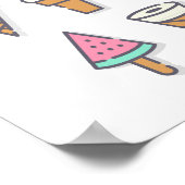 アイスクリームポスター – 自分の背景色を選ぶ！ ポスター (角)