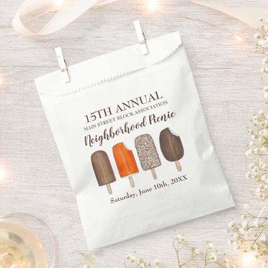 アイスクリームポップバーポプシクルクレムシクルピクニック フェイバーバッグ (クリップ留めされた状態)